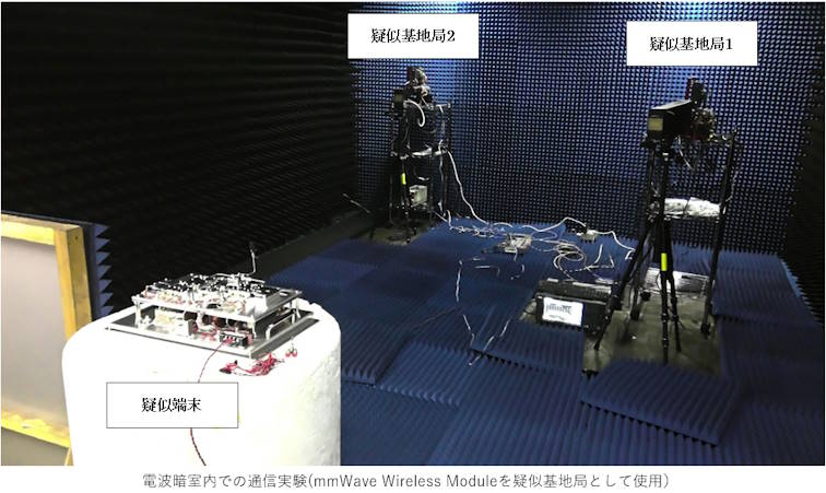 電波暗室内での通信実験